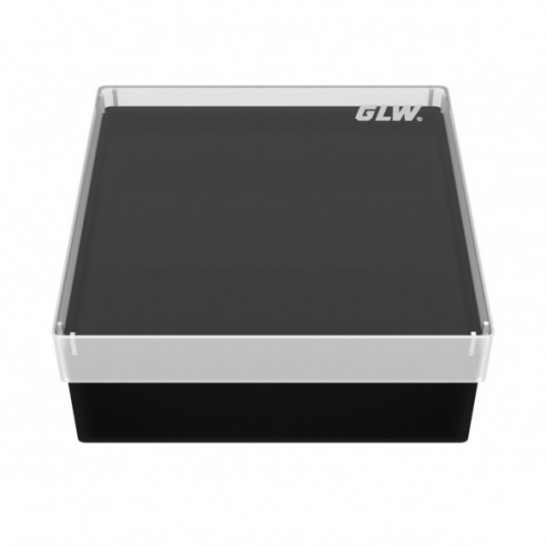 GLW-Box PP black, 130 x 130 x 52 mm, w/o divider and holes