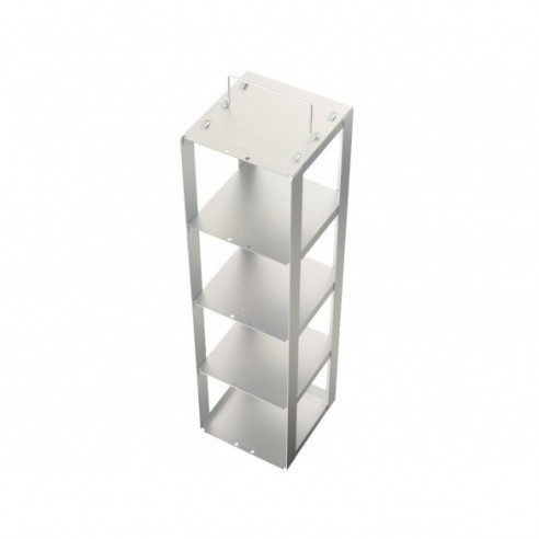 Stainless steel rack, 4 pl. 125 mm, 140 x 140 x 525 mm