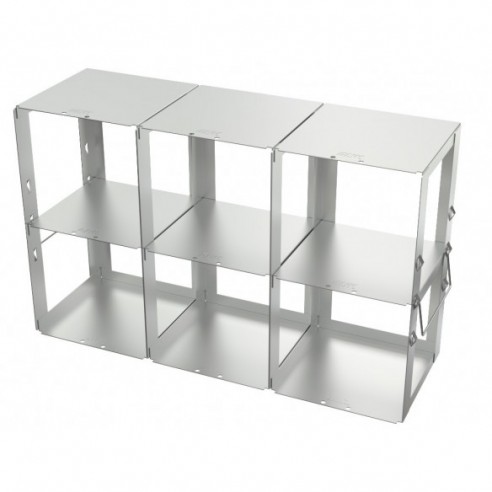 Stainless steel rack, 2x3 pl. 125 mm, 420 x 260 x 140 mm