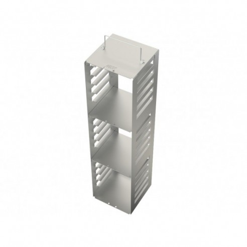 Stainless steel rack, 18 pl. 29 mm,140 x 140 x 555 mm