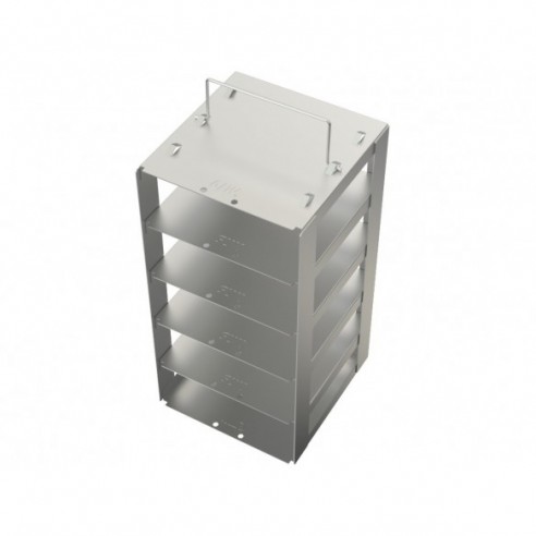 Stainless steel rack, 5 pl. 54 mm, 140 x 140 x 280 mm