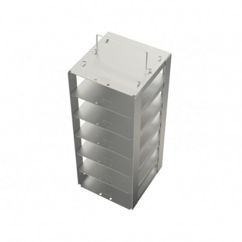Stainless steel rack, 6 pl. 54 mm, 140 x 140 x 335 mm