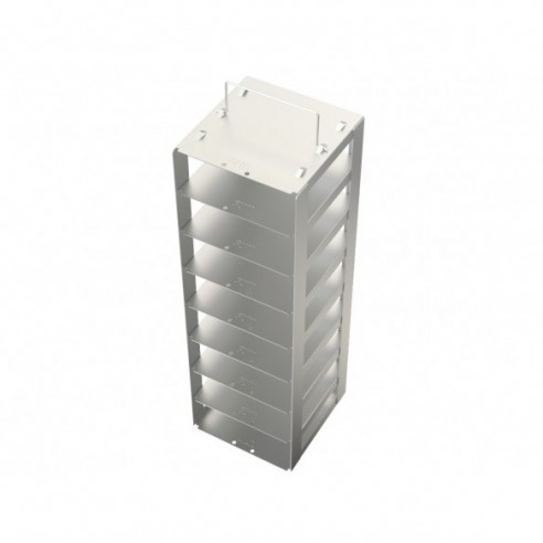 Stainless steel rack, 8 pl. 54 mm, 140 x 140 x 445 mm