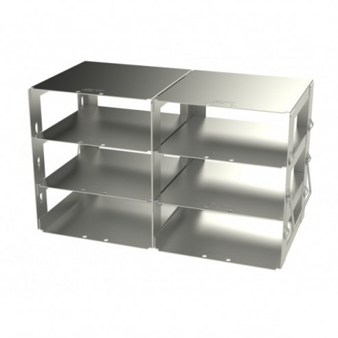 Stainless steel rack, 3x2 pl. 54 mm, 286 x 165 x 140 mm