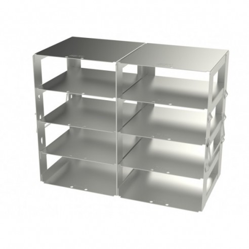 Stainless steel rack, 4x2 pl. 54 mm, 286 x 223 x 140 mm