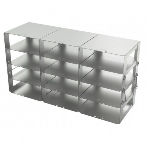Stainless steel rack, 4x3 pl. 54 mm, 420 x 223 x 140 mm