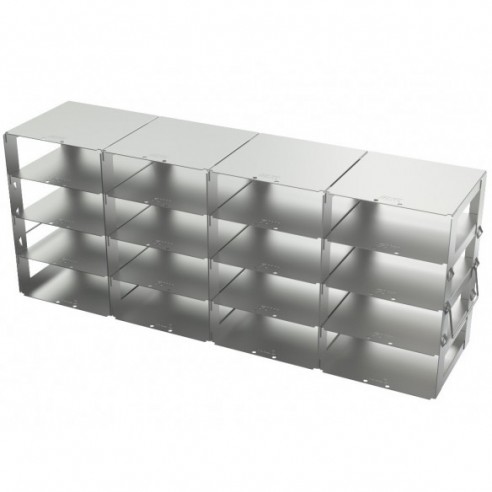 Stainless steel rack, 4x4 pl. 54 mm, 560 x 223 x 140 mm