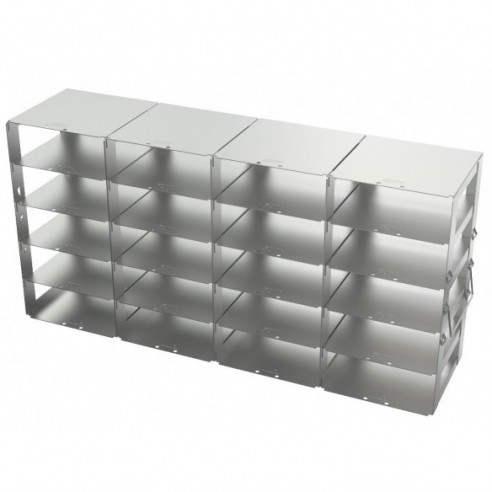 Stainless steel rack, 5x4 pl. 54 mm, 560 x 277 x 140 mm