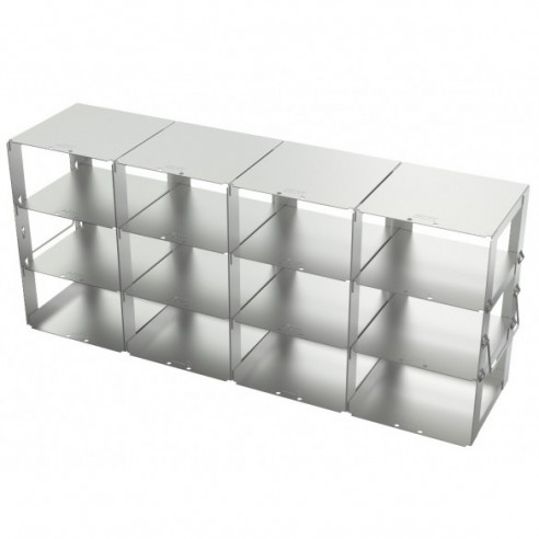 Stainless steel rack,  3x4 pl. 75 mm, 560 x 240 x 140 mm