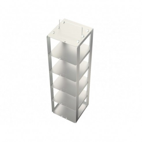 Stainless steel rack, 5 pl. 95 mm, 140 x 140 x 500 mm