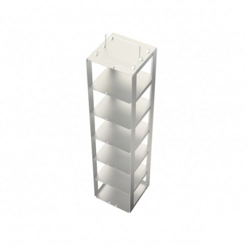 Stainless steel rack, 6 pl. 95 mm, 140 x 140 x 600 mm