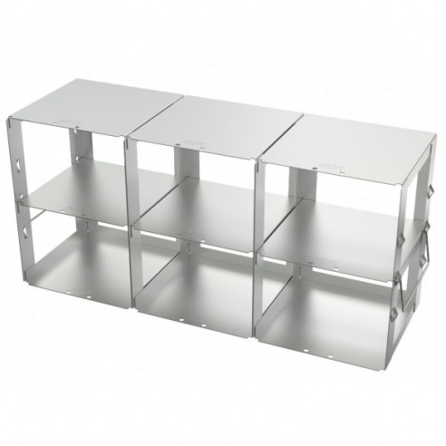 Stainless steel rack, 2x3 pl. 95 mm, 420 x 198 x 140 mm