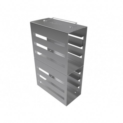 Stainless steel rack, 8 pl. for slide boxes, 186 x 90 x 270 mm