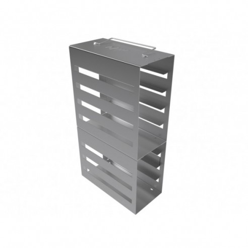 Stainless steel rack, 9 pl. for slide boxes, 186 x 90 x 305 mm