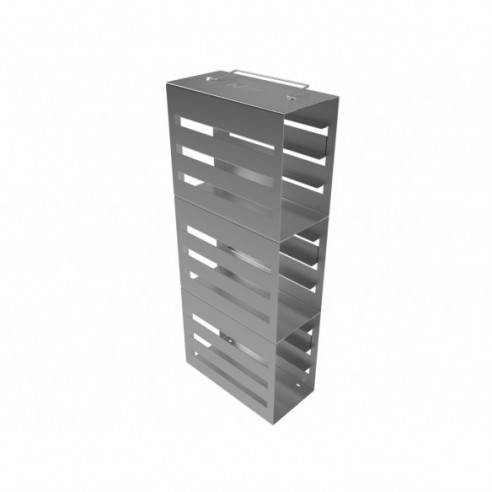 Stainless steel rack, 12 pl. for slide boxes, 186 x 90 x 402 mm