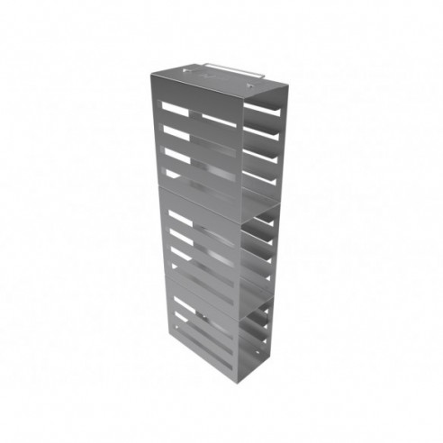 Stainless steel rack, 14 pl. for slide boxes, 186 x 90 x 468 mm