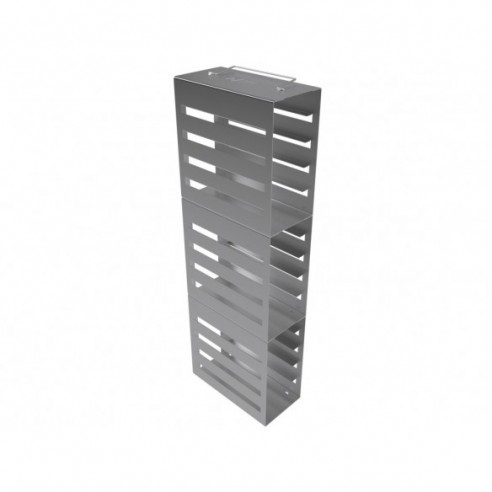 Stainless steel rack, 15 pl. for slide boxes, 186 x 90 x 500 mm