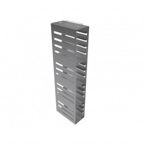 Stainless steel rack, 17 pl. for slide boxes, 186 x 90 x 565 mm