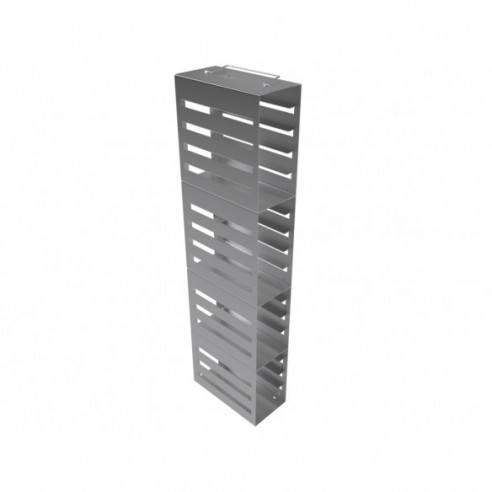 Stainless steel rack, 18 pl. for slide boxes, 186 x 90 x 600 mm