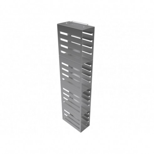 Stainless steel rack, 19 pl. for slide boxes, 186 x 90 x 633 mm