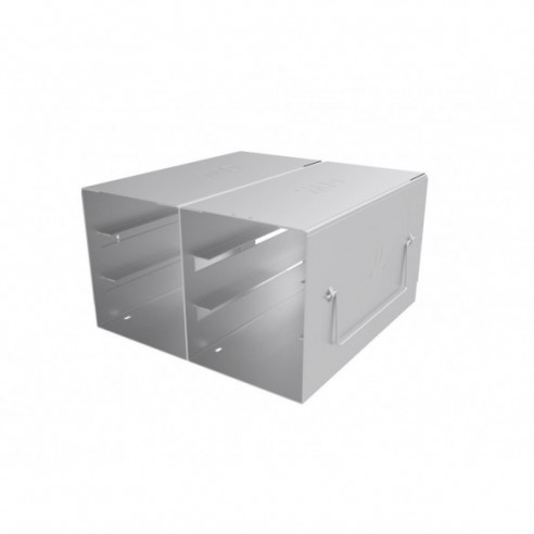 Stainless steel rack, 2x3 pl. for 31 mm slideboxes, 190 x 186 x 100 mm
