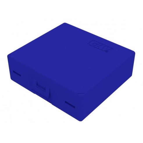 GLW-Slide box PS, 90 x 90 x 32 mm, blue, 25 pl., snap lock