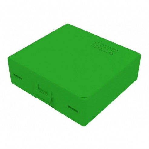 GLW-Slide box PS, 90 x 90 x 32 mm, green, 25 pl., snap lock