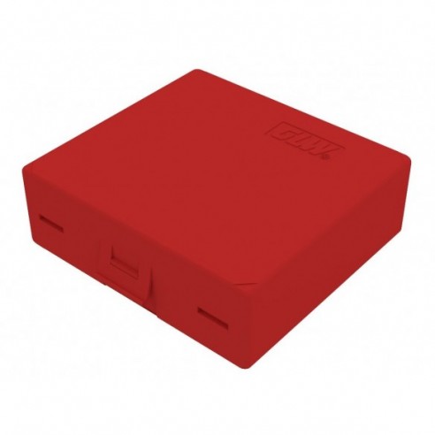 GLW-Slide box PS, 90 x 90 x 32 mm, red, 25 pl., snap lock