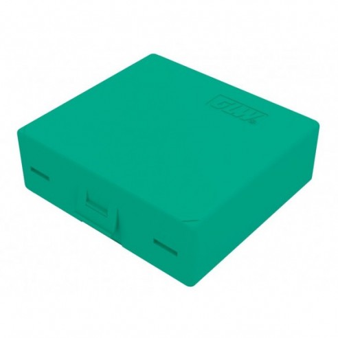 GLW-Slide box PS, 90 x 90 x 32 mm, turquoise, 25 pl., snap lock