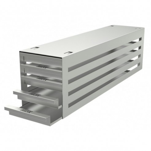 Stainless steel drawer rack, 5x4 pl. 29 mm, 540 x 162 x 135 mm