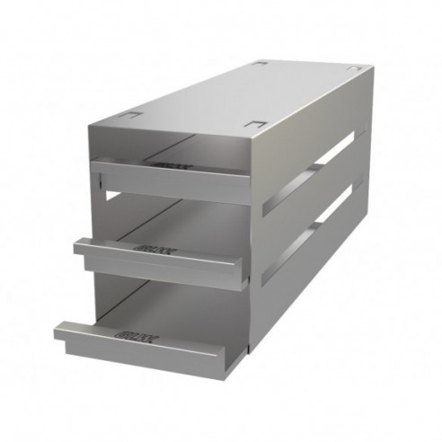Stainless steel drawer rack, 3x3 pl. 54 mm, 410 x 173 x 135 mm