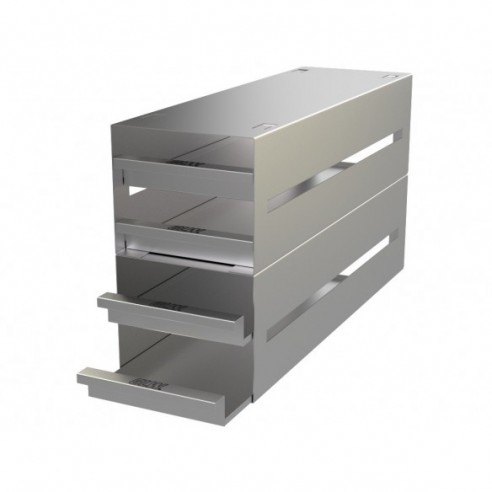 Stainless steel drawer rack, 4x3 pl. 54 mm, 410 x 232 x 135 mm