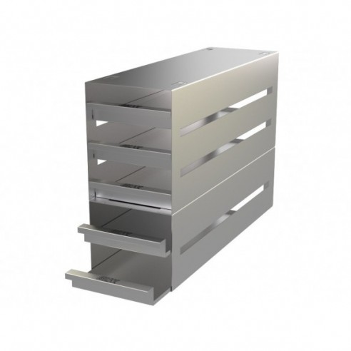 Stainless steel drawer rack, 5x3 pl. 54 mm, 410 x 288 x 135 mm