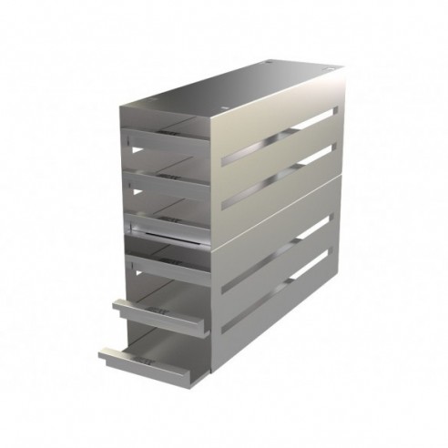 Stainless steel drawer rack, 6x3 pl. 54 mm, 410 x 345 x 135 mm