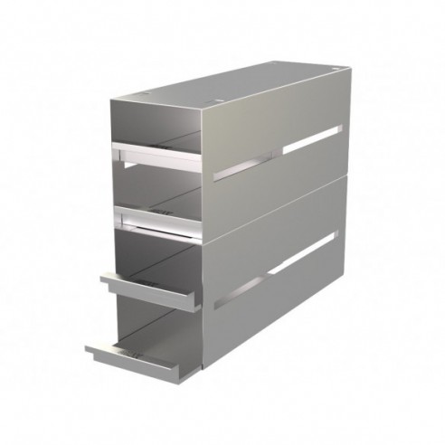 Stainless steel drawer rack, 4x3 pl. 78 mm, 410 x 330 x 135 mm