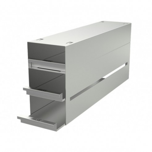 Stainless steel drawer rack, 3x4 pl. 78 mm, 540 x 247 x 135 mm
