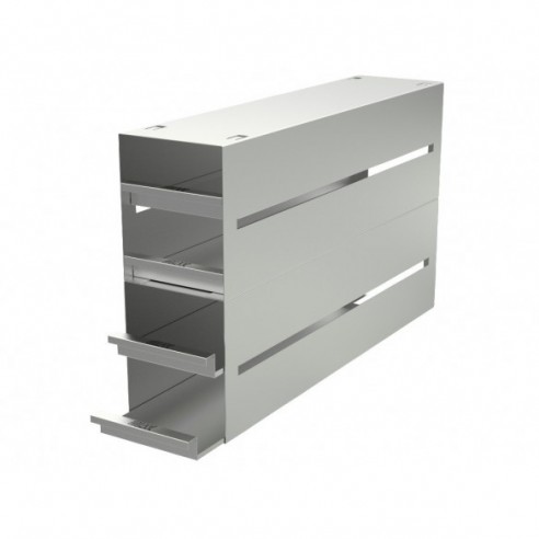 Stainless steel drawer rack, 4x4 pl. 78 mm, 540 x 330 x 135 mm