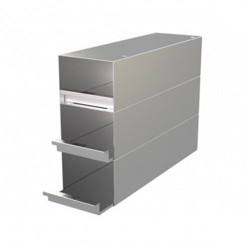 Stainless steel drawer rack, 3x3 pl. 98 mm, 410 x 305 x 135 mm