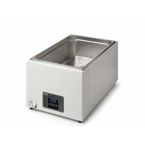 Water bath, digital, 18L ambient +5 to 99°C, includes clear lid, drain and base tray