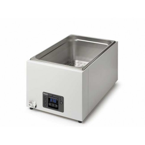 Water bath, digital, 26L ambient +5 to 99°C, includes clear lid, drain and base tray