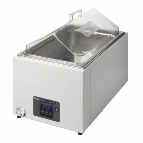 Water bath, digital, 18L ambient +5 to 95°C, includes clear lid, drain and base tray