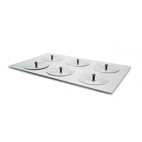 Lid flat stainless steel with ring set for SAP18/26, JBN18/26, JBA18 and SBB AQUA 18/26 PLUS.  6 ring sets