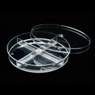 PLACA PETRI 90x15MM 4 COMP.  24X25uds