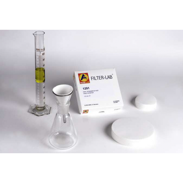 Papel separador de fases ref. 1291  110 mm diámetro, plegado. Caja 100 unidades