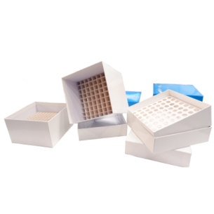 Cardboard cryobox B9, 133x133x50 mm including 9x9 cell dividers, 36 pcs.