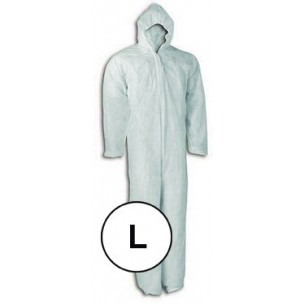 Buzo polipropileno blanco con capucha T-L - C/50