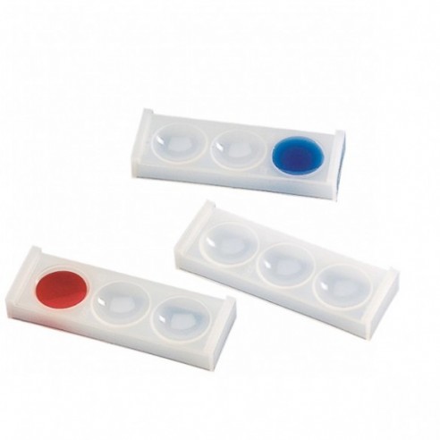 Placas de 3 cavidades de polietileno, 28x58 mm, 10 uds