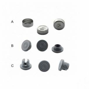 Tapón para liofilización para viales boca 20 mm, clorobutilo 100 uds