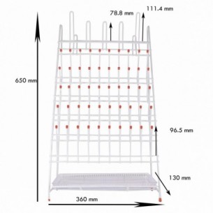 Escurridor para material de laboratorio, 650 x 360, 55 pos.