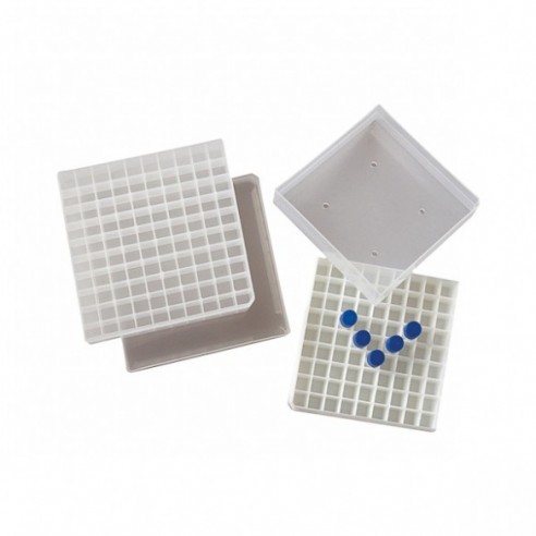 Caja para criotubos 1,8 ml, PP, para 100 criotubos (10 x 10) de 1,8 ml